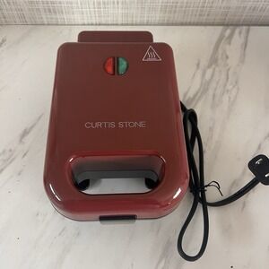 Curtis Stone Stuffed Sandwich Maker HSN New! Burgundy Breakfast Sandwiches BxRR